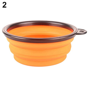 Hot!  Silicone Travel Dog Bowl Collapsible Premium Quality Food Water Pet Travel Bowl