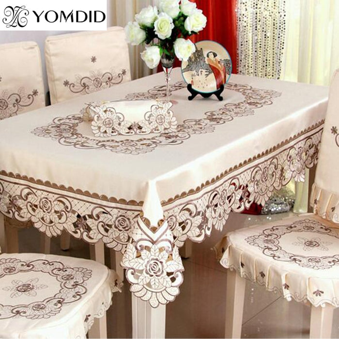 embroidered Table Cloth dining/wedding Floral Rectangular Tablecloth for Home hotel round and square Table Cloth
