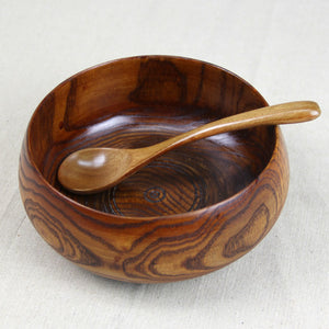 Large soup bowl wood tigela handmade healthy food containers dinner dishes vintage salad rice Japanese style tableware  noodles