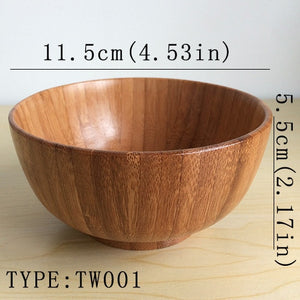Large soup bowl wood tigela handmade healthy food containers dinner dishes vintage salad rice Japanese style tableware  noodles