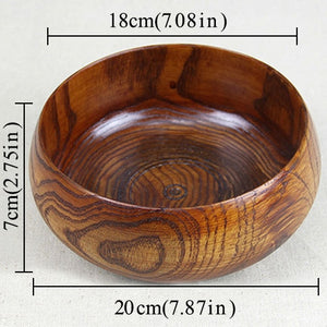 Large soup bowl wood tigela handmade healthy food containers dinner dishes vintage salad rice Japanese style tableware  noodles