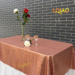 120x200cm/120x400cm Glitter Sequin RECTANGULAR Tablecloth - Rose Gold Sequin Table Cloth for Wedding Party Christmas Decoration