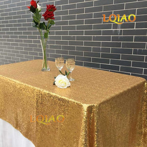 120x200cm/120x400cm Glitter Sequin RECTANGULAR Tablecloth - Rose Gold Sequin Table Cloth for Wedding Party Christmas Decoration