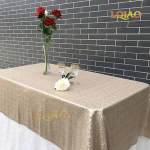 120x200cm/120x400cm Glitter Sequin RECTANGULAR Tablecloth - Rose Gold Sequin Table Cloth for Wedding Party Christmas Decoration
