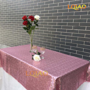 120x200cm/120x400cm Glitter Sequin RECTANGULAR Tablecloth - Rose Gold Sequin Table Cloth for Wedding Party Christmas Decoration