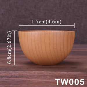 Large soup bowl wood tigela handmade healthy food containers dinner dishes vintage salad rice Japanese style tableware  noodles
