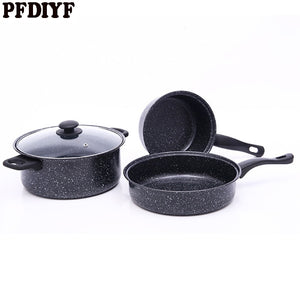 3Pcs/set Maifan Stone Cooking Pot Stockpot Gas Induction Cooker Soup Pots Safe Quality Nonstick Pan Household Canning Pot