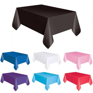 1PC 137*183cm Plastic Disposable Tablecloth Solid Color Wedding Birthday Party Table Cover Rectangle Desk Cloth Wipe Covers sale