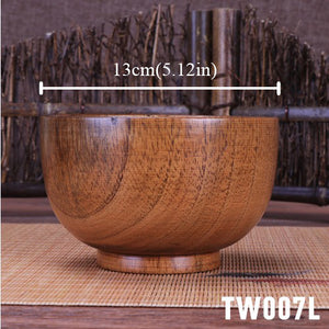Large soup bowl wood tigela handmade healthy food containers dinner dishes vintage salad rice Japanese style tableware  noodles
