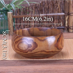 Large soup bowl wood tigela handmade healthy food containers dinner dishes vintage salad rice Japanese style tableware  noodles