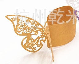 50Pieces/Lot Butterfly Style Laser Cut Porta Guardanapo Paper Napkin Rings napkins Holders Hotel Wedding Favors Table Decoration