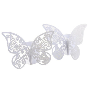 50Pieces/Lot Butterfly Style Laser Cut Porta Guardanapo Paper Napkin Rings napkins Holders Hotel Wedding Favors Table Decoration