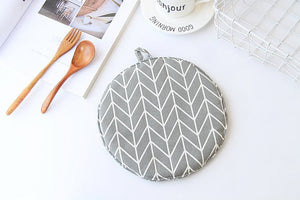 FOURETAW 1 Piece Cute Yellow Gray Cotton Fashion Nordic Kitchen Cooking microwave gloves baking BBQ potholders Oven mitts