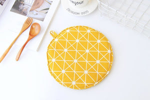 FOURETAW 1 Piece Cute Yellow Gray Cotton Fashion Nordic Kitchen Cooking microwave gloves baking BBQ potholders Oven mitts