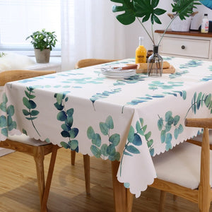 Proud Rose Green Leaves Table Cloth Waterproof Tafelkleed Plastic PVC Oilproof Tablecloths Table Cover Home Decor