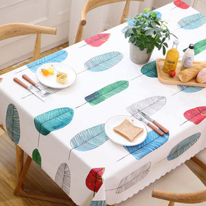 Proud Rose Green Leaves Table Cloth Waterproof Tafelkleed Plastic PVC Oilproof Tablecloths Table Cover Home Decor