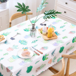 Proud Rose Green Leaves Table Cloth Waterproof Tafelkleed Plastic PVC Oilproof Tablecloths Table Cover Home Decor