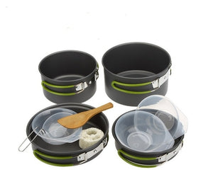 Non-stick Pots Pans Bowls Portable Outdoor Camping Hiking Cooking Set Cookware Travel Stove Tableware Picnic Set