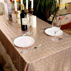 120x200cm/120x400cm Glitter Sequin RECTANGULAR Tablecloth - Rose Gold Sequin Table Cloth for Wedding Party Christmas Decoration