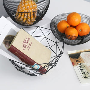 Metal Fruit Vegetable Storage Bowls Kitchen Egg Baskets Holder Nordic Minimalism