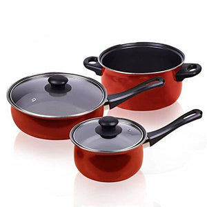 LUFEIYA Cookware Set 6-piece Nonstick Stainless (Red) cooking pot wok pots and pans frying pan air fryer