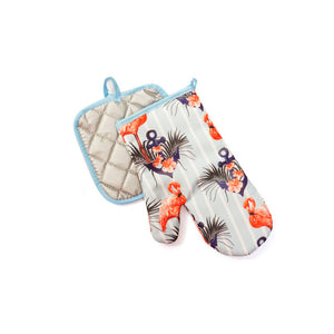 1Pair Cotton Fashion Flamingo Cactus Kitchen Pads Cooking Microwave Pot Holder Baking BBQ Oven Potholders Mitts Kitchen Gloves