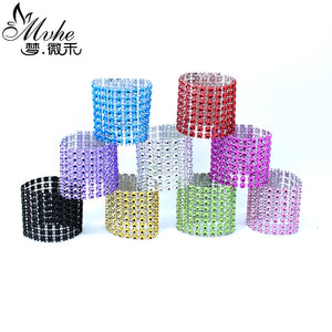 50PCS Diamond Rhinestone Napkin Rings Wedding Napkin Holders Banquet Chair party Dinner Table Decoration Covers curtain Buckle