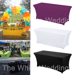 1PC Rectangular Fitted Stretch Spandex Table Cover Wedding Elastic Lycra Long Bar Table Cloth For Hotel Event Party Decoration