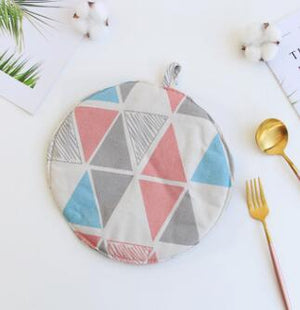 FOURETAW 1 Piece Cute Yellow Gray Cotton Fashion Nordic Kitchen Cooking microwave gloves baking BBQ potholders Oven mitts