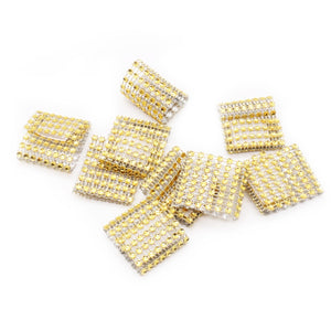 10pcs 8 Rows Gold Silver Wedding Napkin Rings DiamondTable Decoration Accessories Bow Covers Holders  DIY Decorations