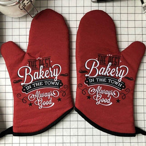 Microwave Glove Potholder Bakeware Heatproof Mitten Cotton Oven Mitts Non-slip Glove Thickening for BBQ or Kitchen
