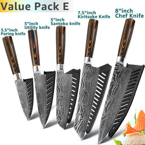 Kitchen knife Chef Knives 8 inch Japanese 7CR17 440C High Carbon Stainless Steel Sanding Laser Pattern Vegetable Santoku Knife