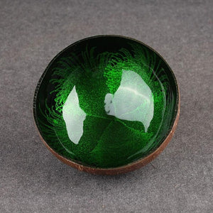 Natural Coconut Shell Key, Candy Bowl Table Key Storage Section Coconut Bowl Ink Creative Ornament Creative Storage Bowl