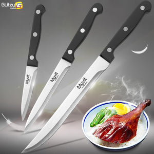 Kitchen Knife Set 3.5 5 8 inch Chef Knives 3CR13 420C High Carbon Stainless Steel Fruit Slicing Vegetable Meat Santoku Knife Set