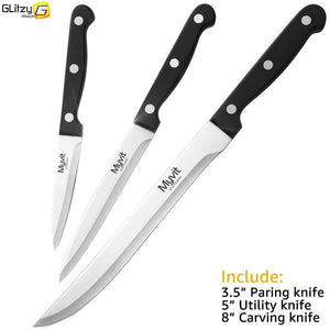 Kitchen Knife Set 3.5 5 8 inch Chef Knives 3CR13 420C High Carbon Stainless Steel Fruit Slicing Vegetable Meat Santoku Knife Set