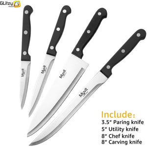 Kitchen Knife Set 3.5 5 8 inch Chef Knives 3CR13 420C High Carbon Stainless Steel Fruit Slicing Vegetable Meat Santoku Knife Set