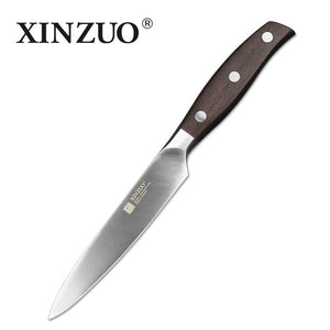 XINZUO Brand High Quality 3.5+5+7+8+8 inch Paring Utility Santuko Cleaver Chef Knives German Stainless Steel Kitchen Knife Sets