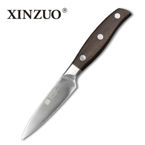 XINZUO Brand High Quality 3.5+5+7+8+8 inch Paring Utility Santuko Cleaver Chef Knives German Stainless Steel Kitchen Knife Sets