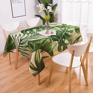 geometry Tropical Plants Pattern Cotton Linen waterproof Tablecloths Decorative Home Decor Table Cloth High Quality tablecloth