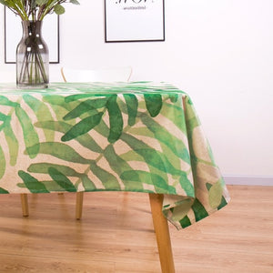 geometry Tropical Plants Pattern Cotton Linen waterproof Tablecloths Decorative Home Decor Table Cloth High Quality tablecloth