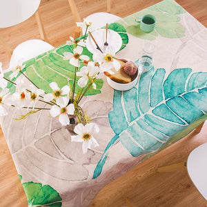 geometry Tropical Plants Pattern Cotton Linen waterproof Tablecloths Decorative Home Decor Table Cloth High Quality tablecloth