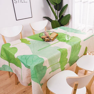 geometry Tropical Plants Pattern Cotton Linen waterproof Tablecloths Decorative Home Decor Table Cloth High Quality tablecloth