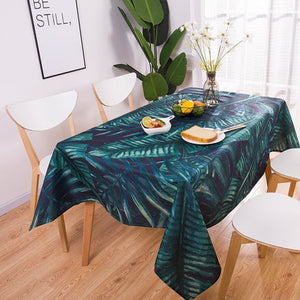 geometry Tropical Plants Pattern Cotton Linen waterproof Tablecloths Decorative Home Decor Table Cloth High Quality tablecloth