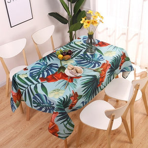 geometry Tropical Plants Pattern Cotton Linen waterproof Tablecloths Decorative Home Decor Table Cloth High Quality tablecloth