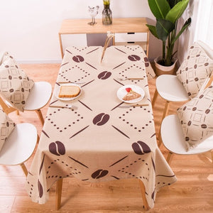 geometry Tropical Plants Pattern Cotton Linen waterproof Tablecloths Decorative Home Decor Table Cloth High Quality tablecloth