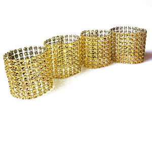 10pcs Gold Silver Napkin Ring Chairs Buckles Wedding Event Decoration Crafts Rhinestone Bows Holder Handmade Party Supplies