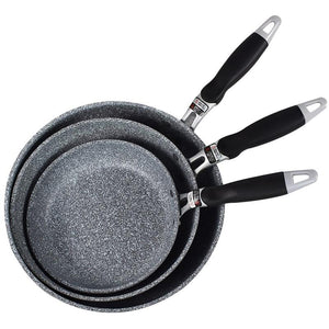 Japanese Style Medical Stone Pan Set With Anti-Scalding Handle Frying Pan Durable Non-stick Home Kitchen Western Stone Pot C002