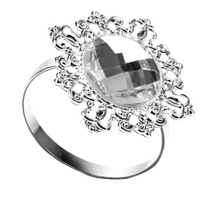 12 Pieces Napkin Rings Napkin Holder Wedding Banquet Dinner Decor Silver