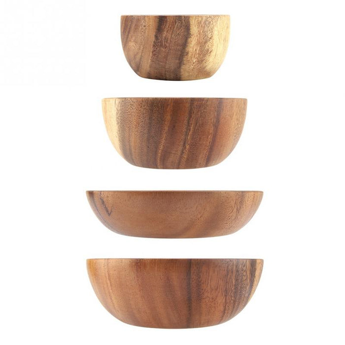 Creative Solid Acacia Wooden Bowl for Soup Rice Hand Made Wooden Bowl Kitchen Utensils For Home Kitchen Tableware