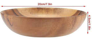 Creative Solid Acacia Wooden Bowl for Soup Rice Hand Made Wooden Bowl Kitchen Utensils For Home Kitchen Tableware
